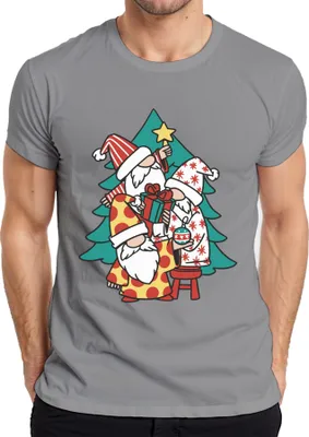 Produktbild von Schwedische Gnome Weihnachtsbaum - Weihnachten Weihnachtsgeschenk Christmas Herren T-Shirt, Grau, XXL