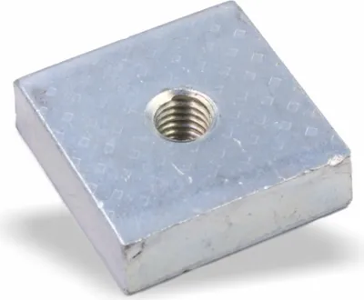 Produktbild von Nutenstein | Gewindeplatte 20x20x6 mm M5 Gewinde mittig | Stahl galvanisch verzinkt