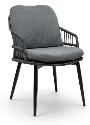 Produktbild von Dining-Gartenstuhl Isabel | Schwarz/Grau | Rope | 2er Set