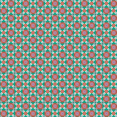 0,5m Baumwollstoff BeHappy Summer Retro Motiv 1