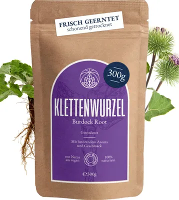 Produktbild von Klettenwurzel Tee Monte Nativo (300 g) - Burdock root schonend getrocknet zur jeder Zeit  - 100 % rein und natürlich Klettenwurzeltee