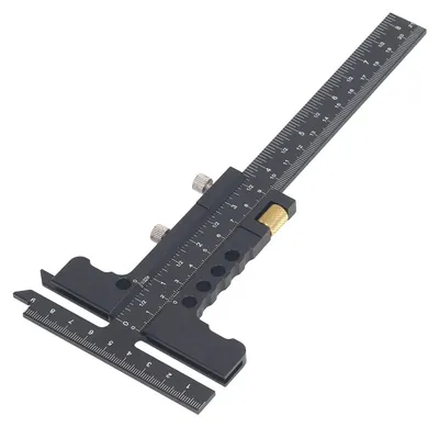 Produktbild von T-förmiges Holzbearbeitungslineal, Bereich 0–100 mm, 0–210 mm, Markierungslehre, Messschieber aus Aluminiumlegierung
