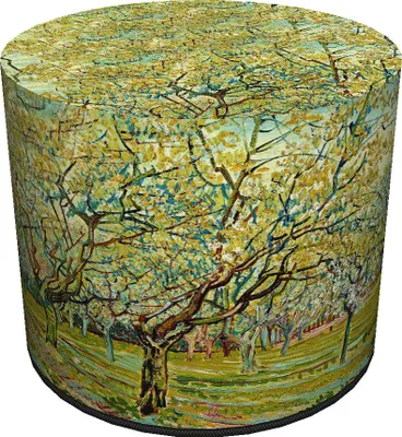 Produktbild von Bertoni Velours Sitzpouf Van Gogh Orchard – runder Hocker Ø40 cm, dekorativ, mit Reißverschluss, für Wohnzimmer
