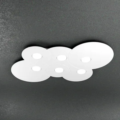 Immagine prodotto di Plafoniera Moderna Cloud Metallo Bianco 6 Luci Gx53