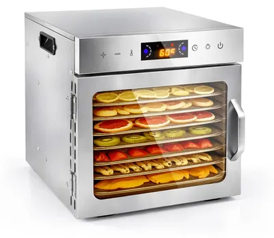 Dörrautomat 8 Etagen, BPA-frei, 30-90 °C, 24 Std., Gemüse, Fleisch, Obst