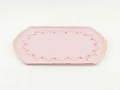 Zdjęcie produktu dla Taca Sonata 28 cm, różowa porcelana, kwiaty, Leander