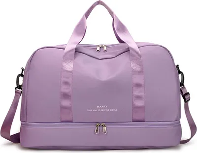 Produktbild von Wochenendtasche groß, sporttasche mit schuhfach, handgepäck reisetasche wasserfest nylon,49x32x25cm