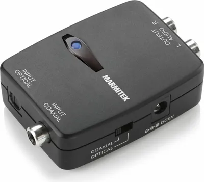Produktbild von Digital Analog Wandler - Marmitek Connect DA21 - Toslink oder Koaxial zu Analog Konverter - Wolfson DAC Technologie für die beste Tonwiedergabe - 192 kHz Sampling Rate, Grau-schwarz
