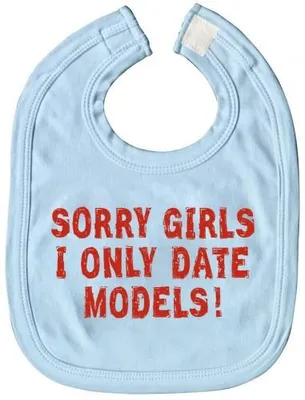 Produktbild von Baby-Lätzchen mit Druckmotiv - Sorry Girls... - 07042 - hellblau