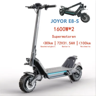 Productafbeelding van Elektrische Step JOYOR E8-S - 72V31.5AH Batterij 100KM Actieradius Schijfrem - Zwart