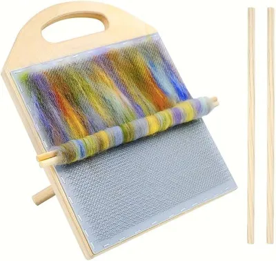 Imagen del producto de Telar de punto, telar de trama, juego de cepillos cardadores para mezcla de lana, placa para mezcla de fibras, cepillos cardadores para máquina de cardado de lana, herramientas para fieltro de aguja