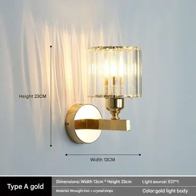 Immagine prodotto di Lampada da parete Kristallen, lampada moderna in vetro con paralume in vetro, decorazione interna, per camera da letto, soggiorno e ingresso - Modello 8