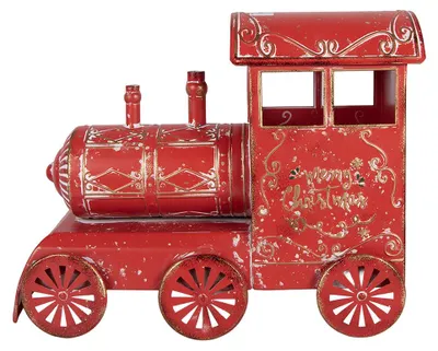 Produktbild von Clayre & Eef Weihnachtsdekorationsfigur Zug 69x15x28 cm Rot Metall