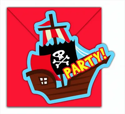 Produktbild von Piraten Party 6 Einladungskarten