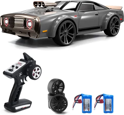 Produktbild von Ferngesteuertes Drift-Auto 1/16 Ferngesteuertes Auto 2,4 GHz 4WD 35 km/h Ferngesteuertes Rennauto Hochgeschwindigkeits-Kindergeschenk RTR fuer Kinder Jungen Maedchen mit 7-Modus-Angel-Eye-Scheinwerfern 2 Batterien