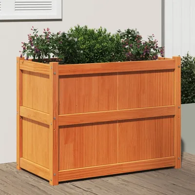 Produktbild von Design Pflanzkübel Wachsbraun 90x50x70 cm Massivholz Kiefer, Gabionen 2024 Neu