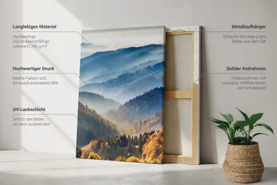 Produktbild von Leinwandbilder Mehrteilig 5-teilig – Modernes Design – Hochwertiger Polycanvas Kunstdruck – Wanddekoration & Wandkunst – Bilder für Zuhause – 2x 30x30 cm + 2x 20x30 cm + 1x 40x60 cm – Boho-Stil mit floralem Motiv und weiblicher Figur