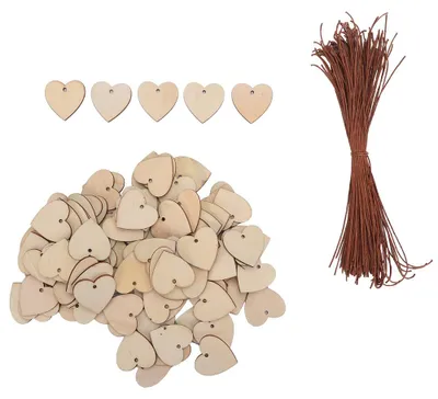 Produktbild von 100 Stück schöne herzförmige DIY Handwerk hängende Dekoration Ornament für Zuhause Hochzeit Weihnachtsbaum