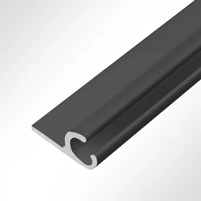 Produktbild von Lysel® Kederschiene Kederleiste Aluminium 45° schwarz RAL 9005 für 5-9mm Keder L: 3m