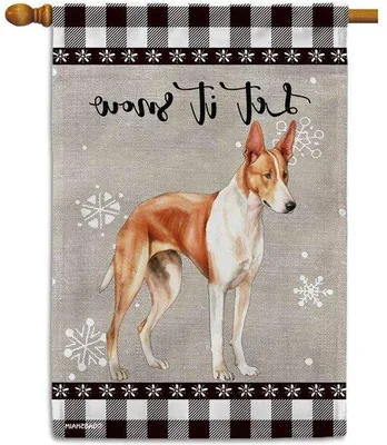 Obrázek produktu pro Zahradní banner – oboustranný potisk – 75 × 106 cm – motiv chrtů