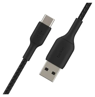 Produktbild von Belkin USB-C/USB-A Kabel      3m ummantelt, schwarz  CAB002bt3MBK