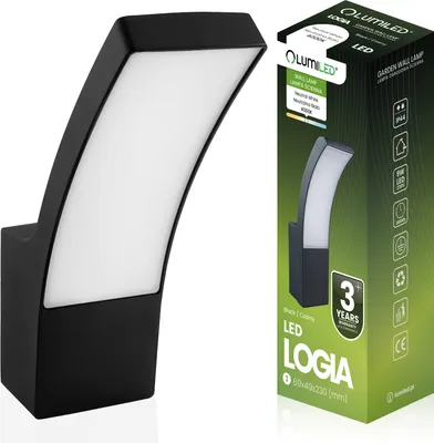 Immagine prodotto di LUMILED Lampada da parete per esterni 10W 850 lm Moderna 230V 4000 K bianco neutro Lampada da parete per esterni Lampada da parete Alluminio PC Nero IP54 Giardino esterno Esterno