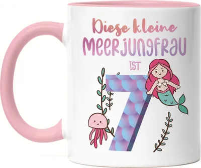 Produktbild von Diese Kleine Meerjungfrau Ist 7 Tasse Rosa Geburtstagsgeschenk 7. Geburtstag Süßes Motiv