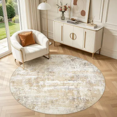 Zdjęcie produktu dla Nowoczesny, pralny dywan okrągły 150 cm do salonu