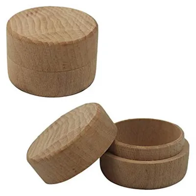 Productafbeelding van Ronde Houten Dozen voor Sieraden - Set van 2