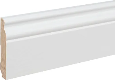 Produktbild von Sockelleiste Massivholz Berliner Profil 16 x 80 x 2400 mm Weiß zum Kleben, Schrauben & Nageln Massivholz Fußleiste by PROVISTON 60 Meter | 25 Stück