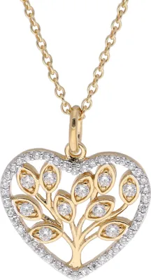 trendor 15163 Damen-Collier 925 Silber Vergoldet Herz 1