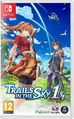 The image is a video game cover for Nintendo Switch, featuring two characters and the game title.