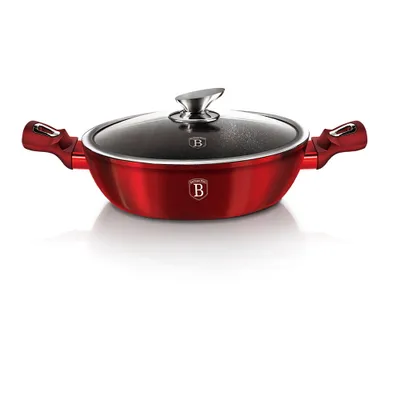 Produktbild von Berlinger Haus BH-1262 Burgundy Metallic LINE 24CM Sauteuse inkl. Deckel, Aluminium, 24 cm Durchmesser, Induktionsherd-geeignet, Antihaftbeschichtung