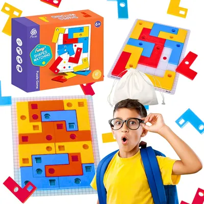 Zdjęcie produktu dla Gra Logiczna Układanka Karty Montessori Kolorowe Puzzle Klocki Gra Plansza