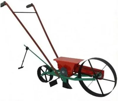 Productafbeelding van Zaaimachine Hand - Zaaihulp - Planten Zaden - Verstelbare Gaten - 138.5 cm Lengte - Rood