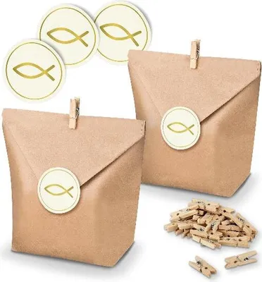 Produktbild von itenga SET 24x Geschenktüten + Klammern + Motivsticker (M159)