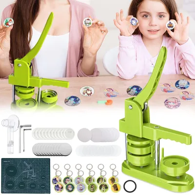 Image de Badge Maker - Machine à boutons rotative - Set pour boutons de 37 mm - Manuel - Jusqu'à 300 pièces/heure