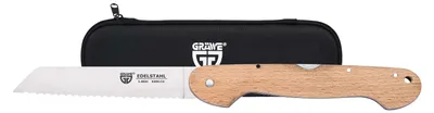Produktbild von Klappbares Brotmesser, mit Etui, Wellenschliff, Holzgriff