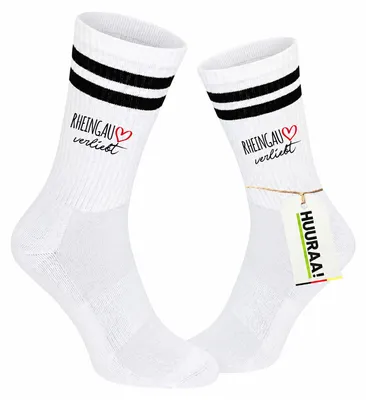 Produktbild von Huuraa Uni Socken Rheingau verliebt 37/41 Black Baumwolle Tennissocken Geschenkidee, KI-generiertes Bild