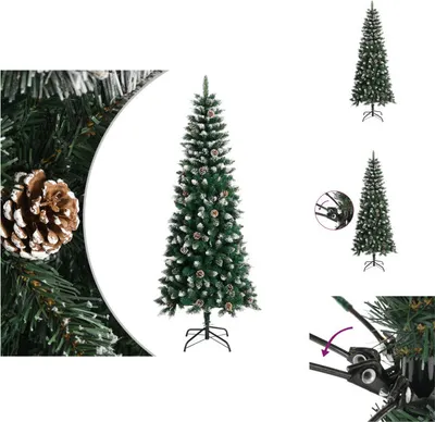 Image de vidaXL Arbre de Noël artificiel avec support Vert 210 cm PVC - Sapins de Noël