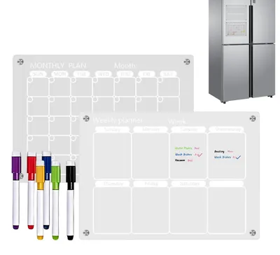 Zdjęcie produktu dla Magnetyczny zestaw tablic suchościeralnych do lodówki - 2 sztuki