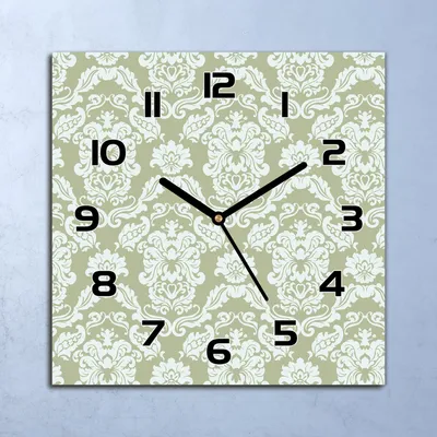 Produktbild von Wanduhr Echt-Glas-Küchenuhr Blumen Lilien grün Quarz 30x30 Deko Bilder