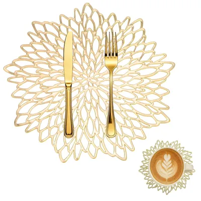 12er-Set PVC-Platzsets Ø 38 cm, abwaschbar, hitzebeständig