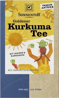 Obrázok produktu pre Kurkumový čaj – zázvor a kardamóm, 36 g, balenie 6 kusov