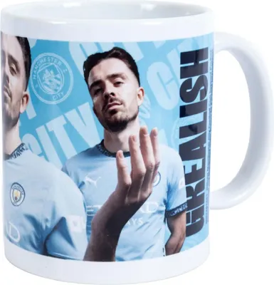 Obrázok produktu pre Manchester City FC - Hrnček na kávu "Grealish" TA12206 (9 cm x 8 cm) (biela/modrá/čierna)