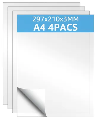 Produktbild von Solidchoice – Set mit 4 Acrylplatten, Format A4, 3 mm Dicke, weiß