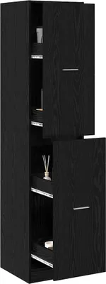 Produktbild von vidaXL Apothekerschrank Schwarz Eichen-Optik 40 x 41 x 174.5 cm