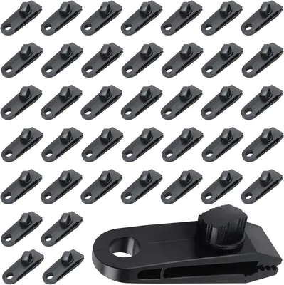 Imagen del producto de Clips de plástico para lonas, 8,5 x 2,8 cm, paquete de 40 unidades, para toldos y lonas