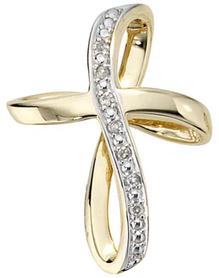 Anhänger-Kreuz-7-Brillanten-585-Gelbgold
