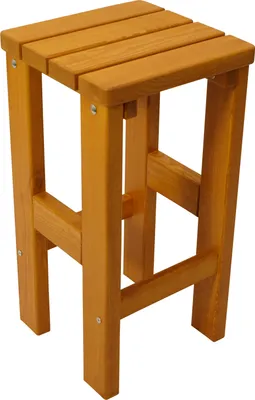 A wooden bar stool on a white background.
